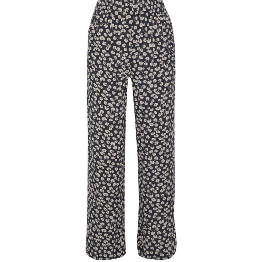 Ganni navy and white floral pants